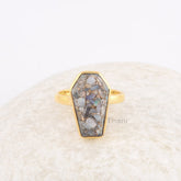 Ethiopian Opal Ring - 925 Sterling Silver - Gemstone Ring - 10x17mm Coffin Gemstone - Artisan Jewelry - Jewelry For Yoga - Gift For Brides